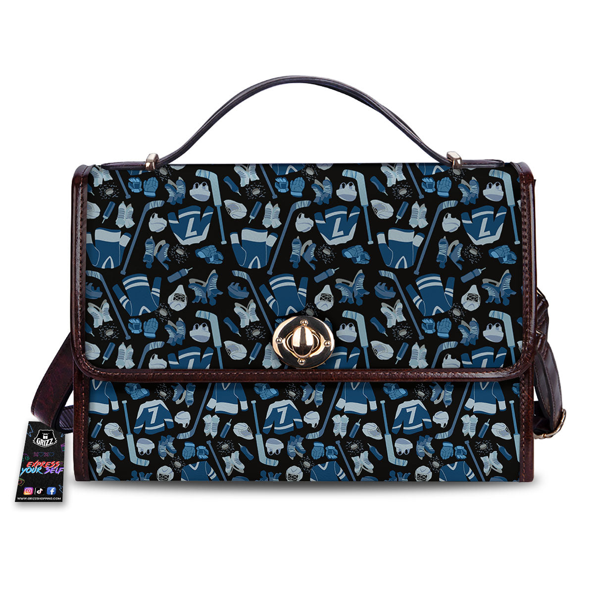 Hockey Equipment Print Pattern Women's Satchel Bag