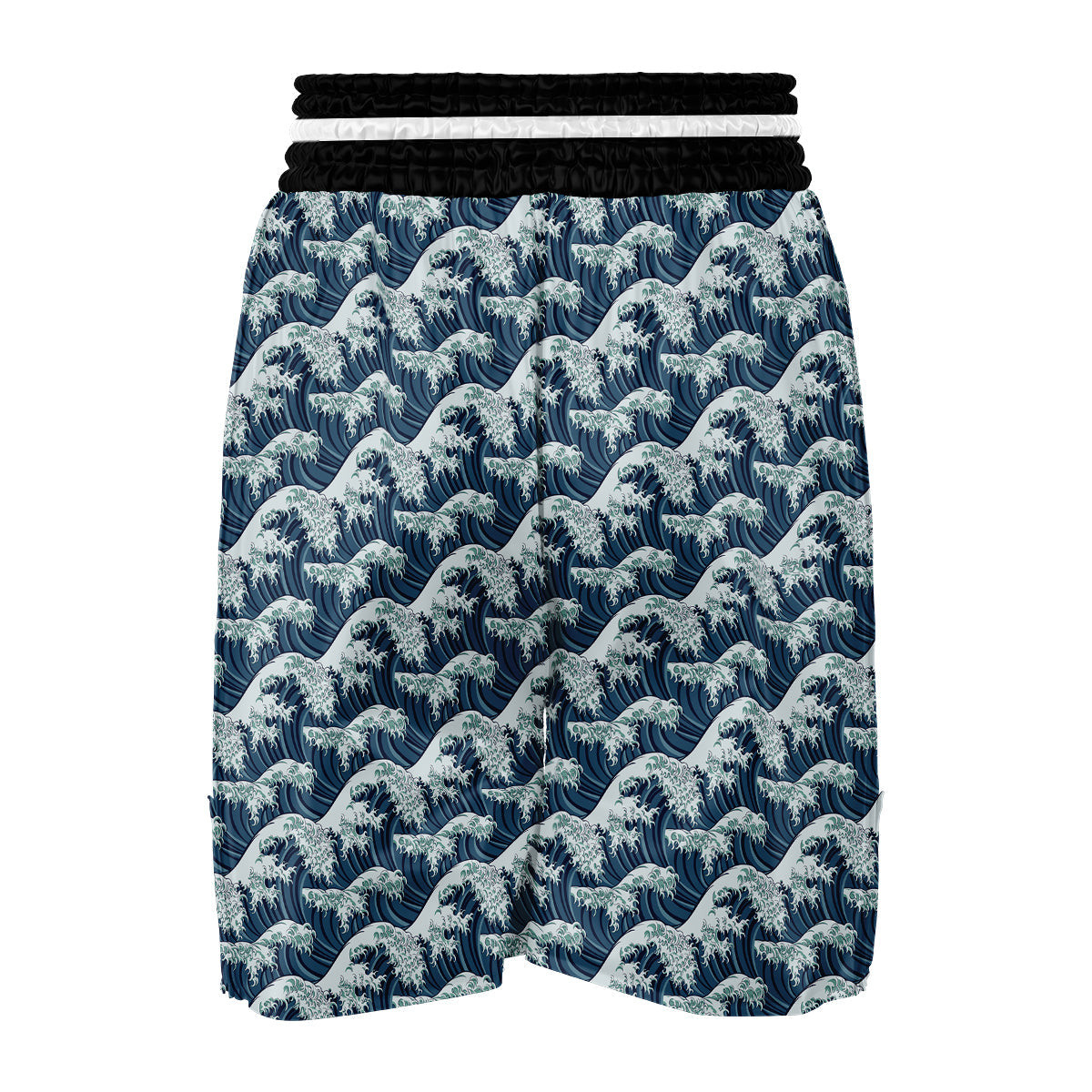 Hokusai Wave Print Pattern Boxing Shorts-grizzshop