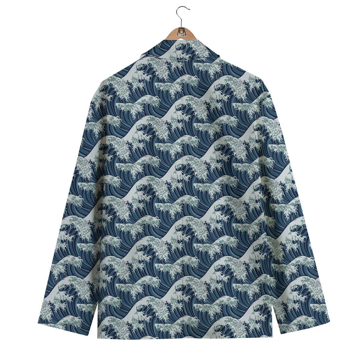 Hokusai Wave Print Pattern Men's Blazer-grizzshop