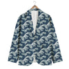 Hokusai Wave Print Pattern Men's Blazer-grizzshop