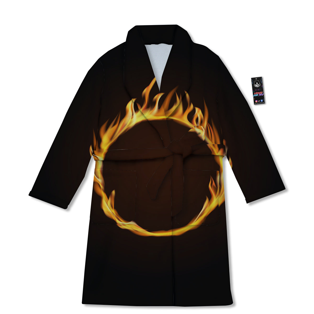 Hole Burning Print Bathrobe-grizzshop