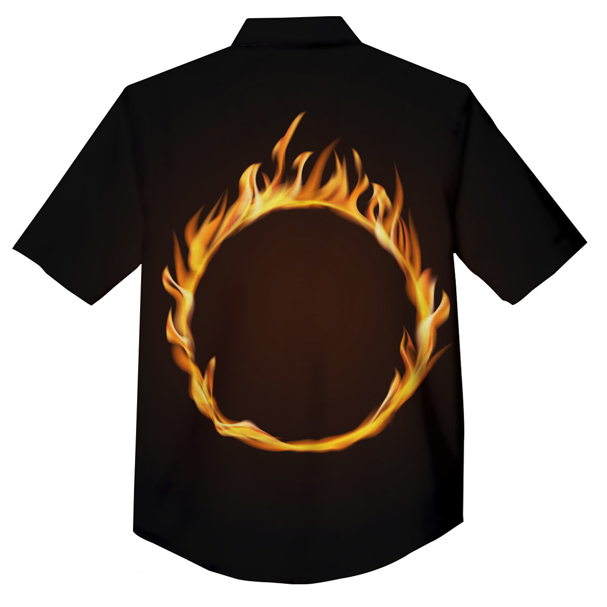 Hole Burning Print Button Up Shirt-grizzshop
