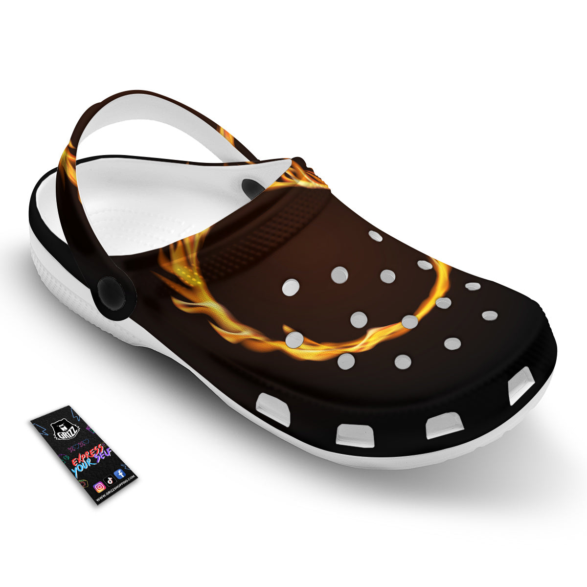 Hole Burning Print Clog-grizzshop