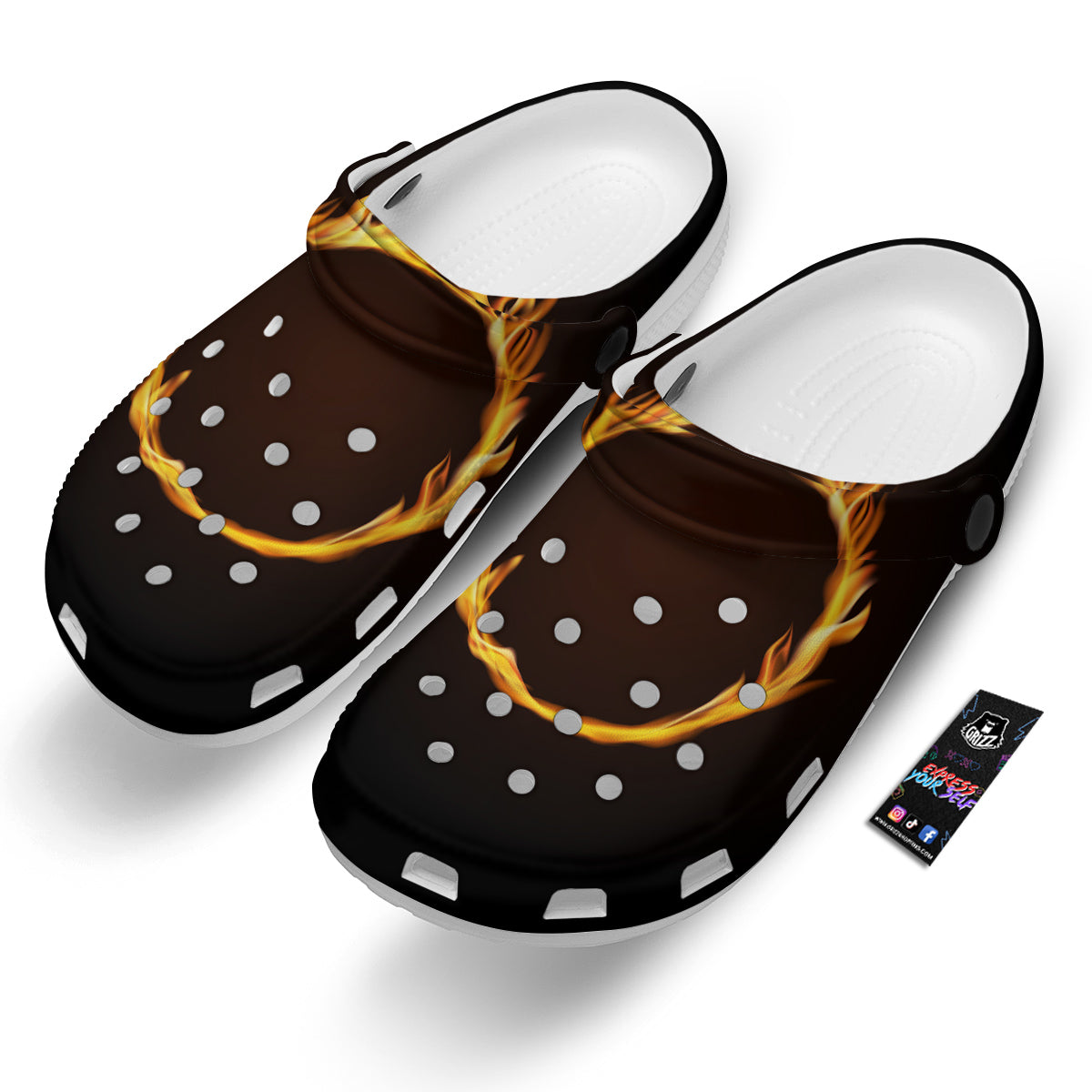 Hole Burning Print Clog-grizzshop