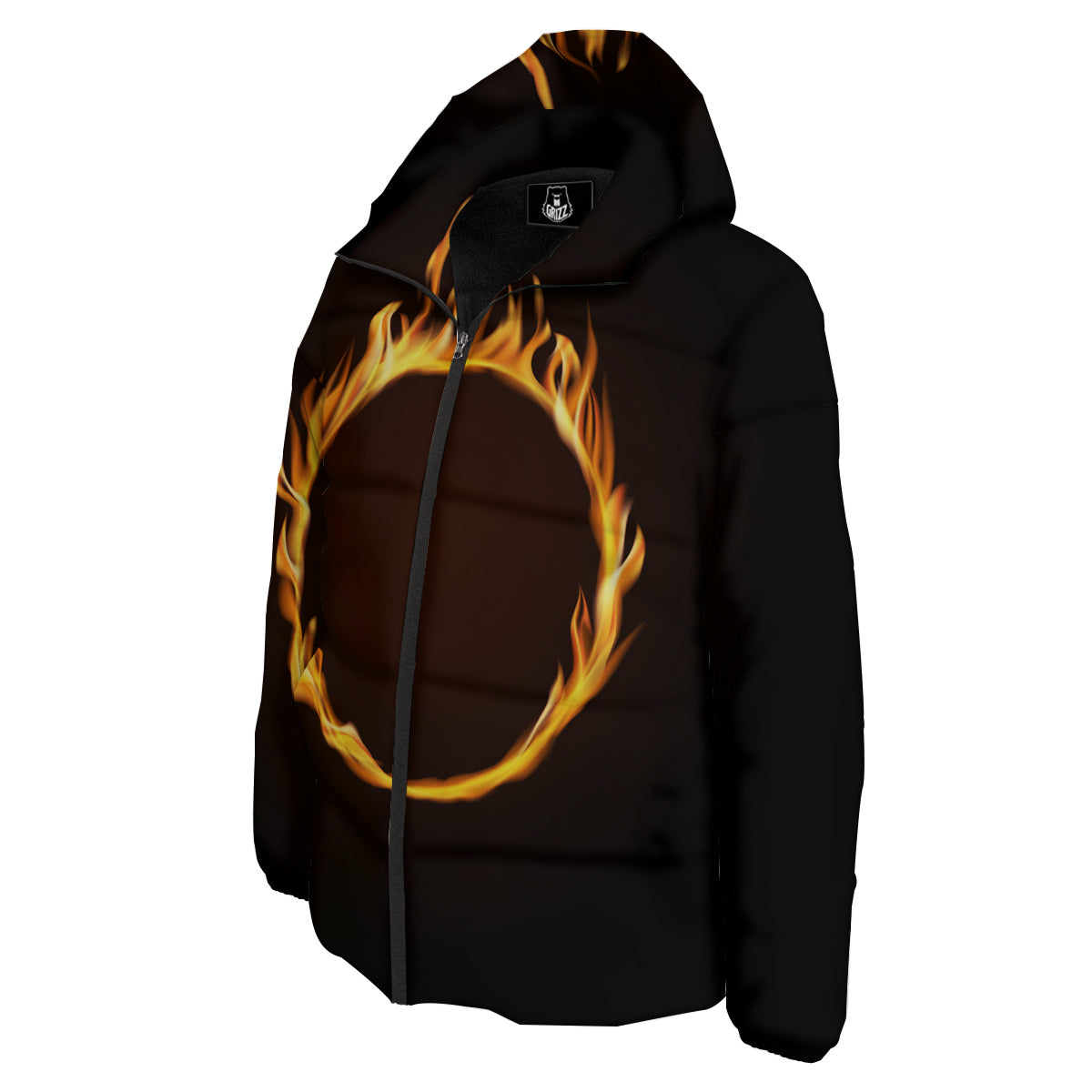 Hole Burning Print Down Jacket-grizzshop