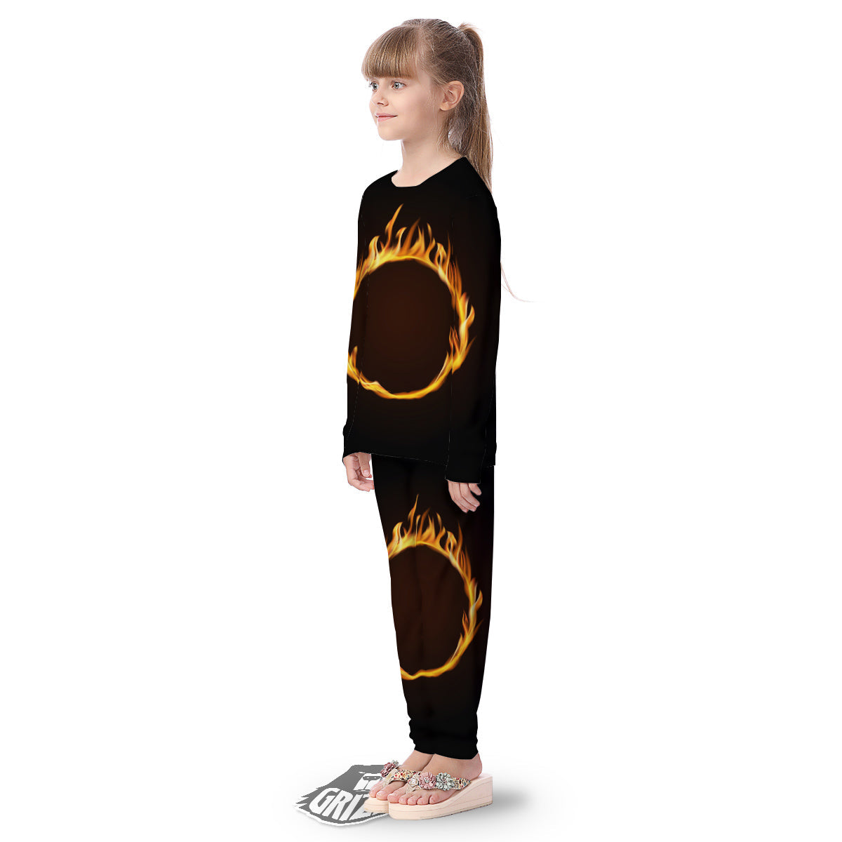 Hole Burning Print Kid's Pajamas-grizzshop