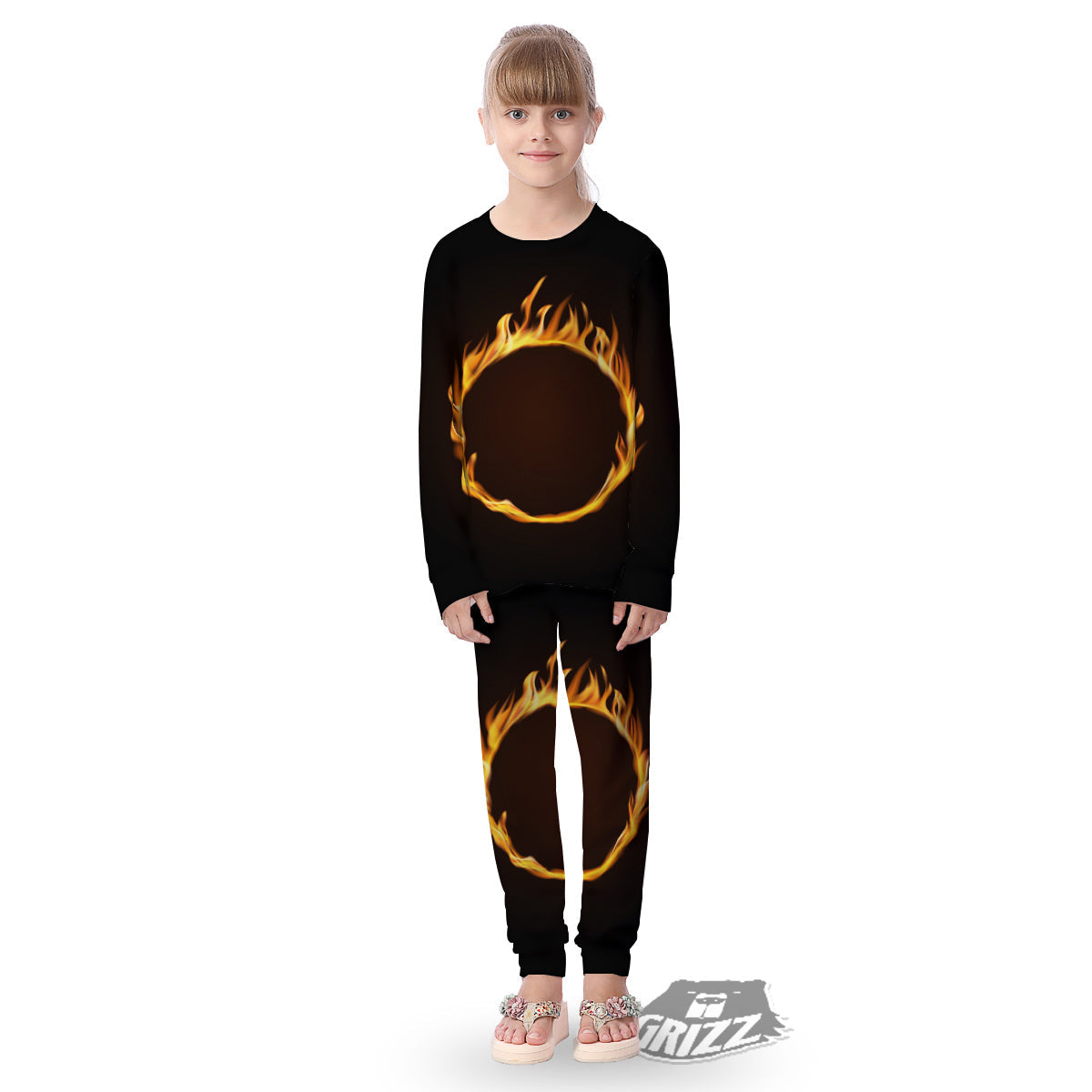 Hole Burning Print Kid's Pajamas-grizzshop