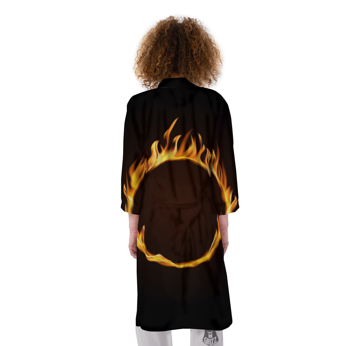 Hole Burning Print Kimono-grizzshop