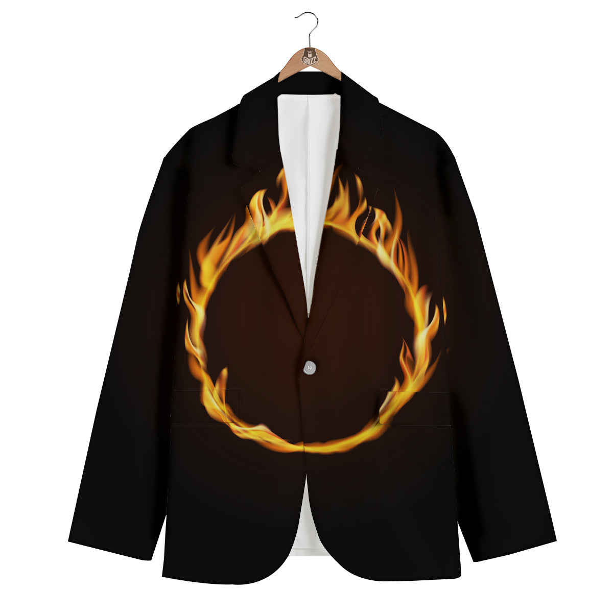 Hole Burning Print Men's Blazer-grizzshop
