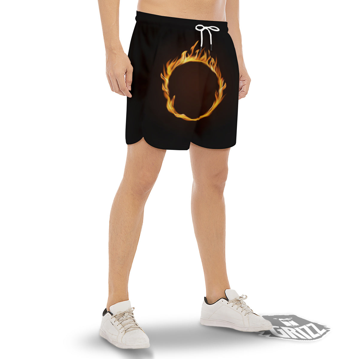 Hole Burning Print Men's Gym Shorts-grizzshop