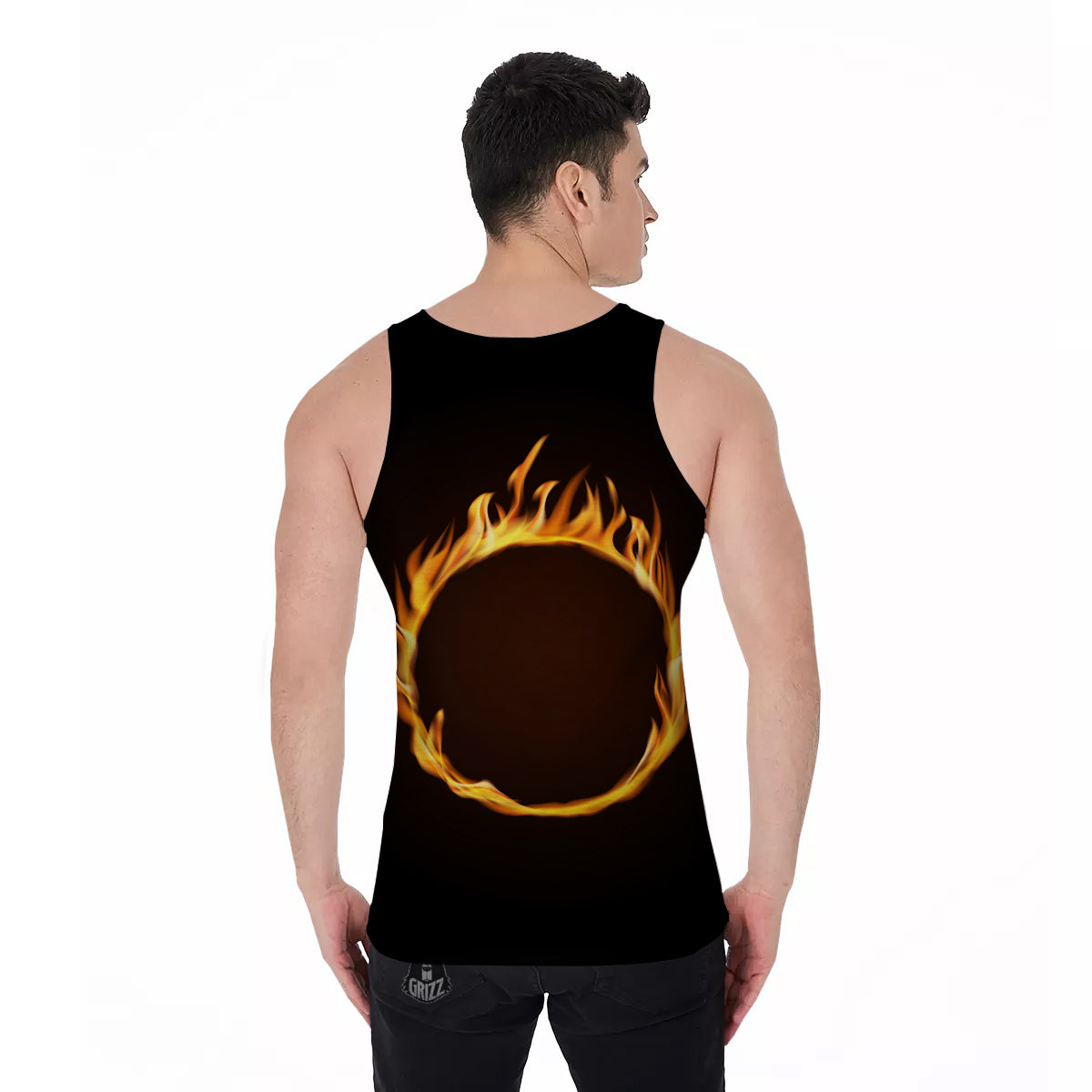 Hole Burning Print Men's Tank Top-grizzshop