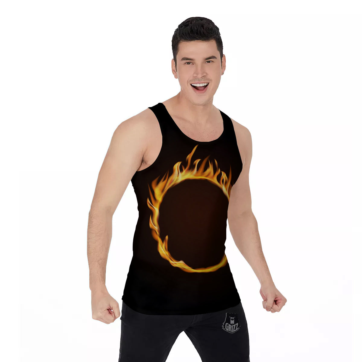 Hole Burning Print Men's Tank Top-grizzshop
