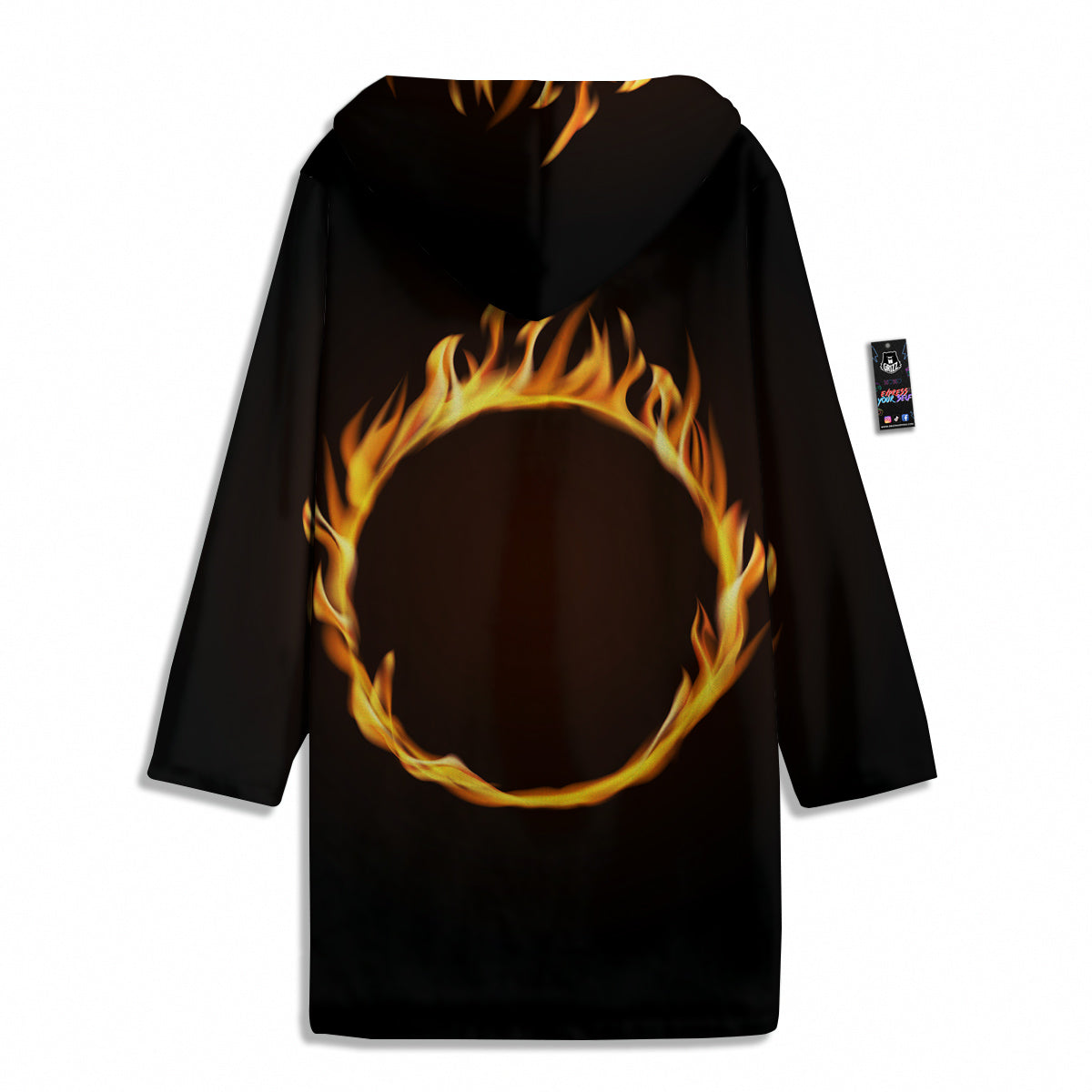 Hole Burning Print Men's Windbreaker Jacket-grizzshop