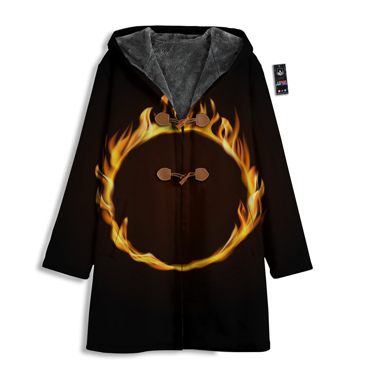 Hole Burning Print Men's Windbreaker Jacket-grizzshop