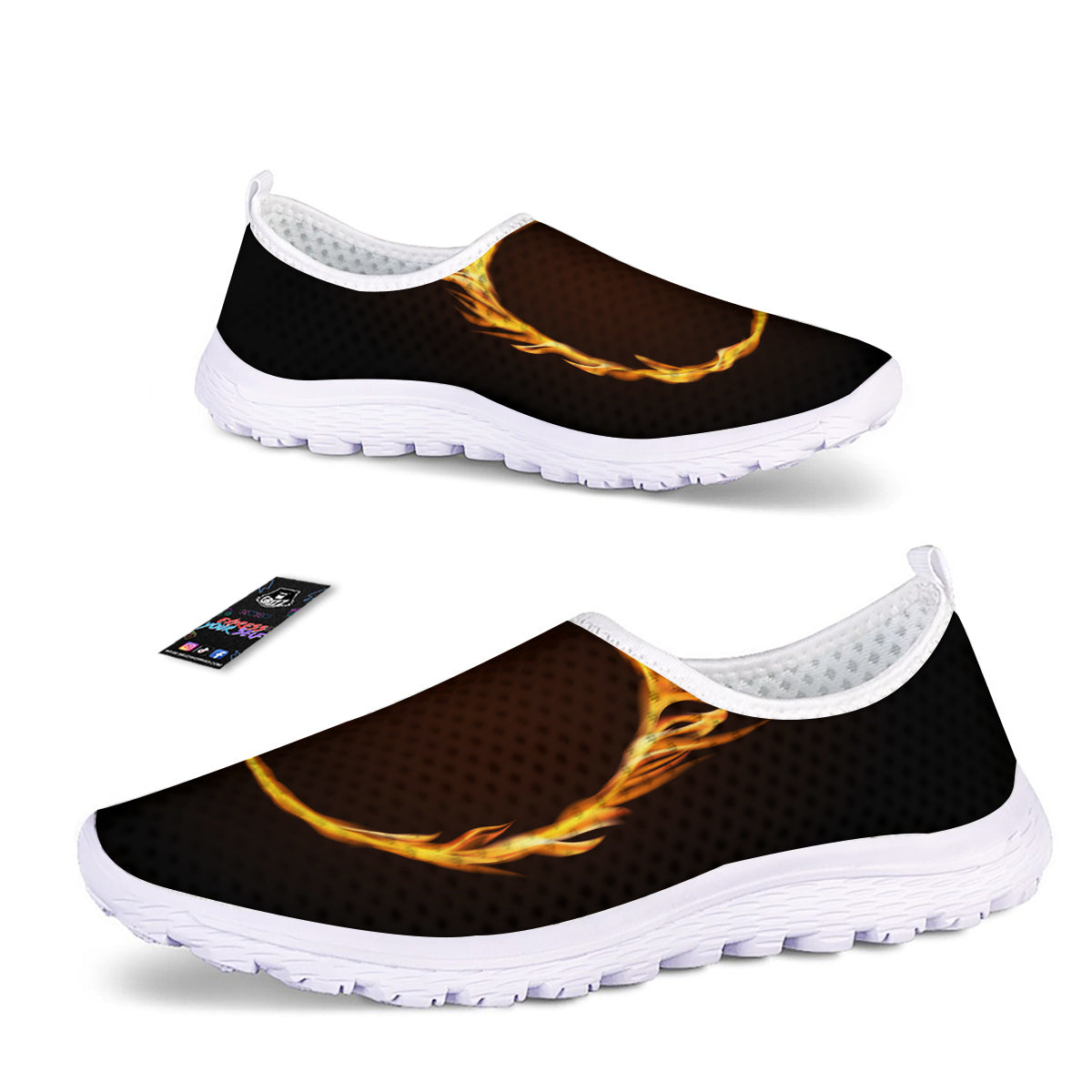 Hole Burning Print Nurse Shoes-grizzshop