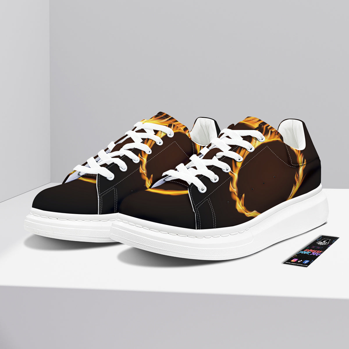 Hole Burning Print Platform Shoes-grizzshop