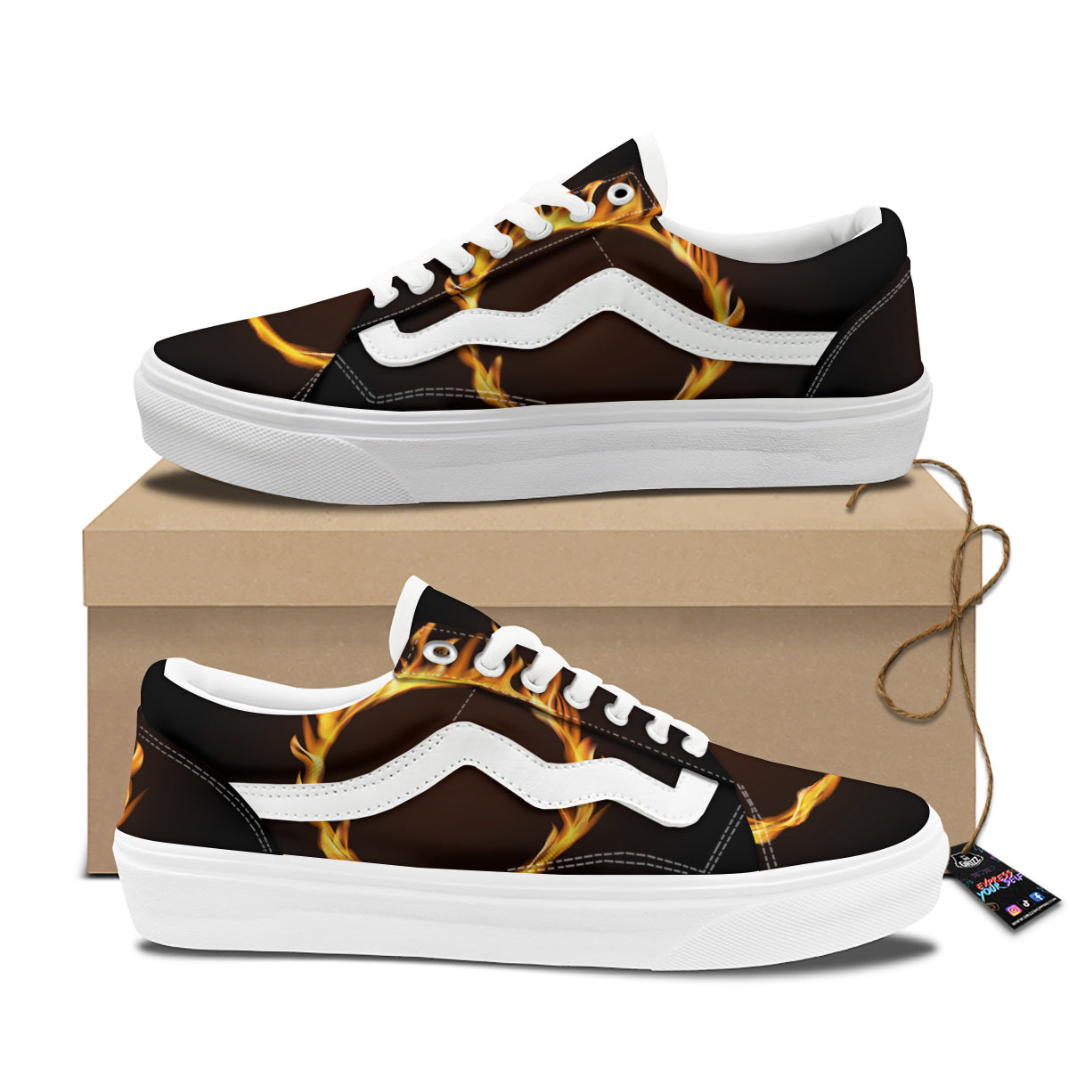 Hole Burning Print Skate Shoes-grizzshop