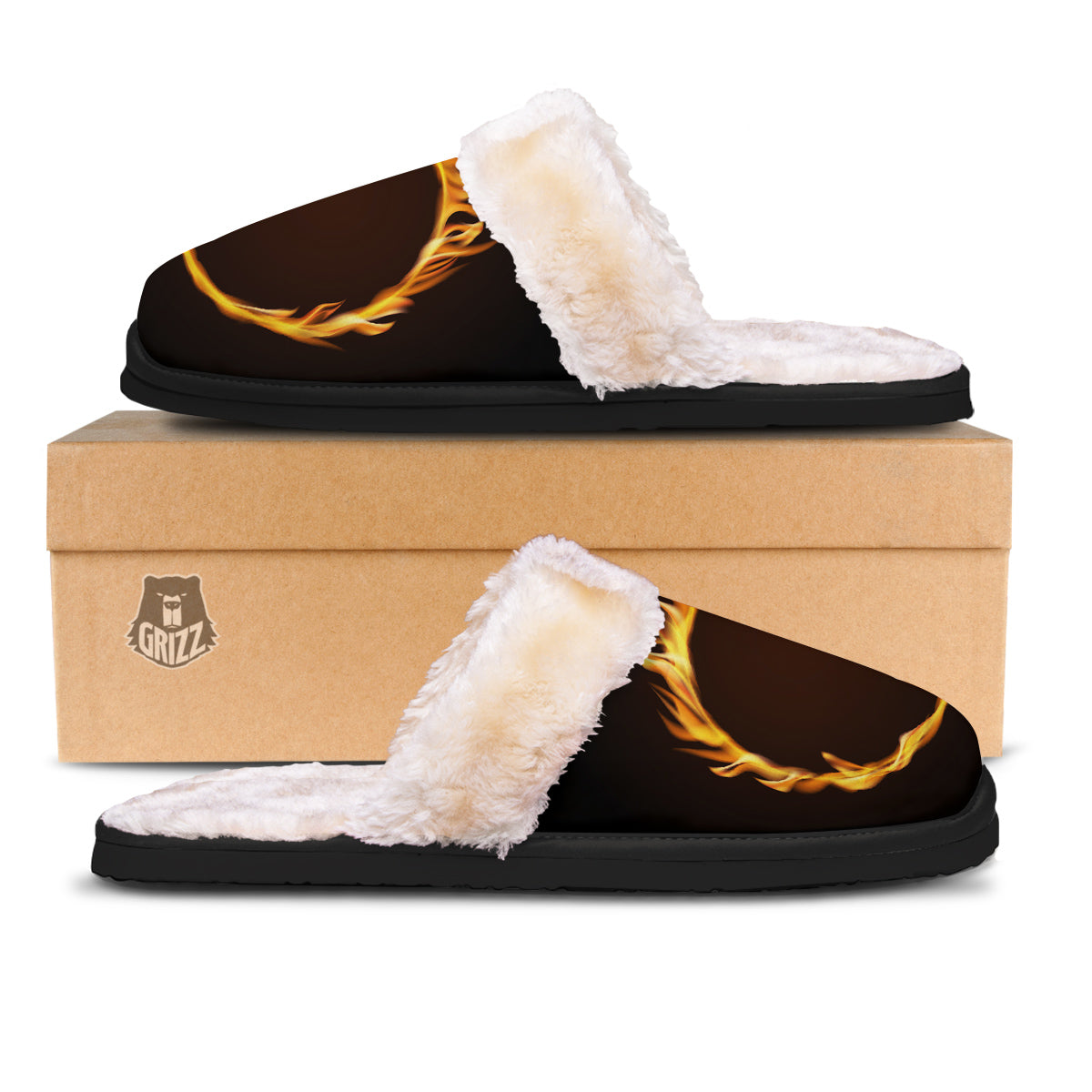 Hole Burning Print Slippers-grizzshop