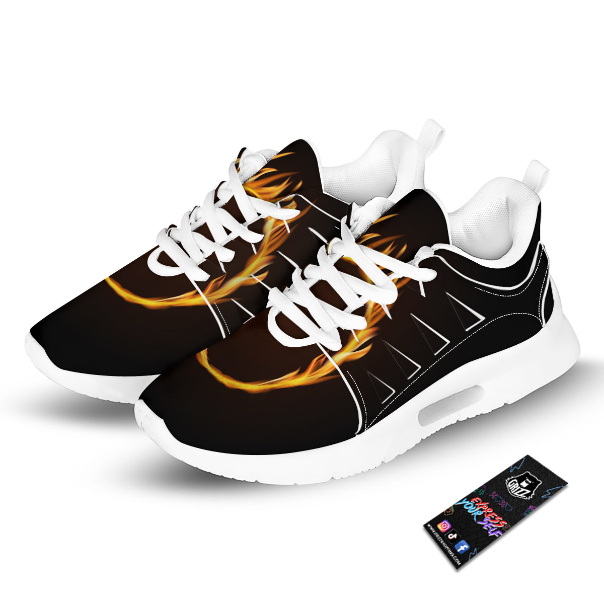 Hole Burning Print Tennis Shoes-grizzshop