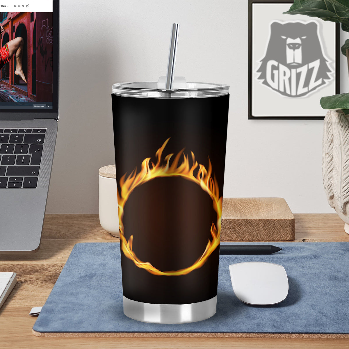 Hole Burning Print Tumbler-grizzshop