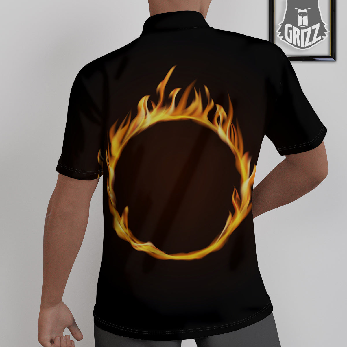 Hole Burning Print Untucked Shirts-grizzshop