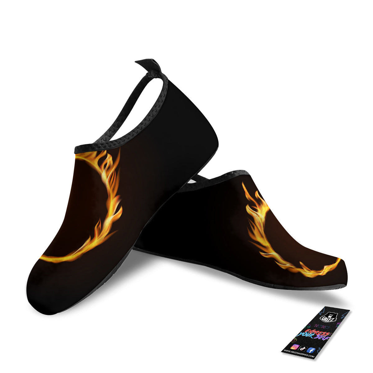 Hole Burning Print Water Shoes-grizzshop