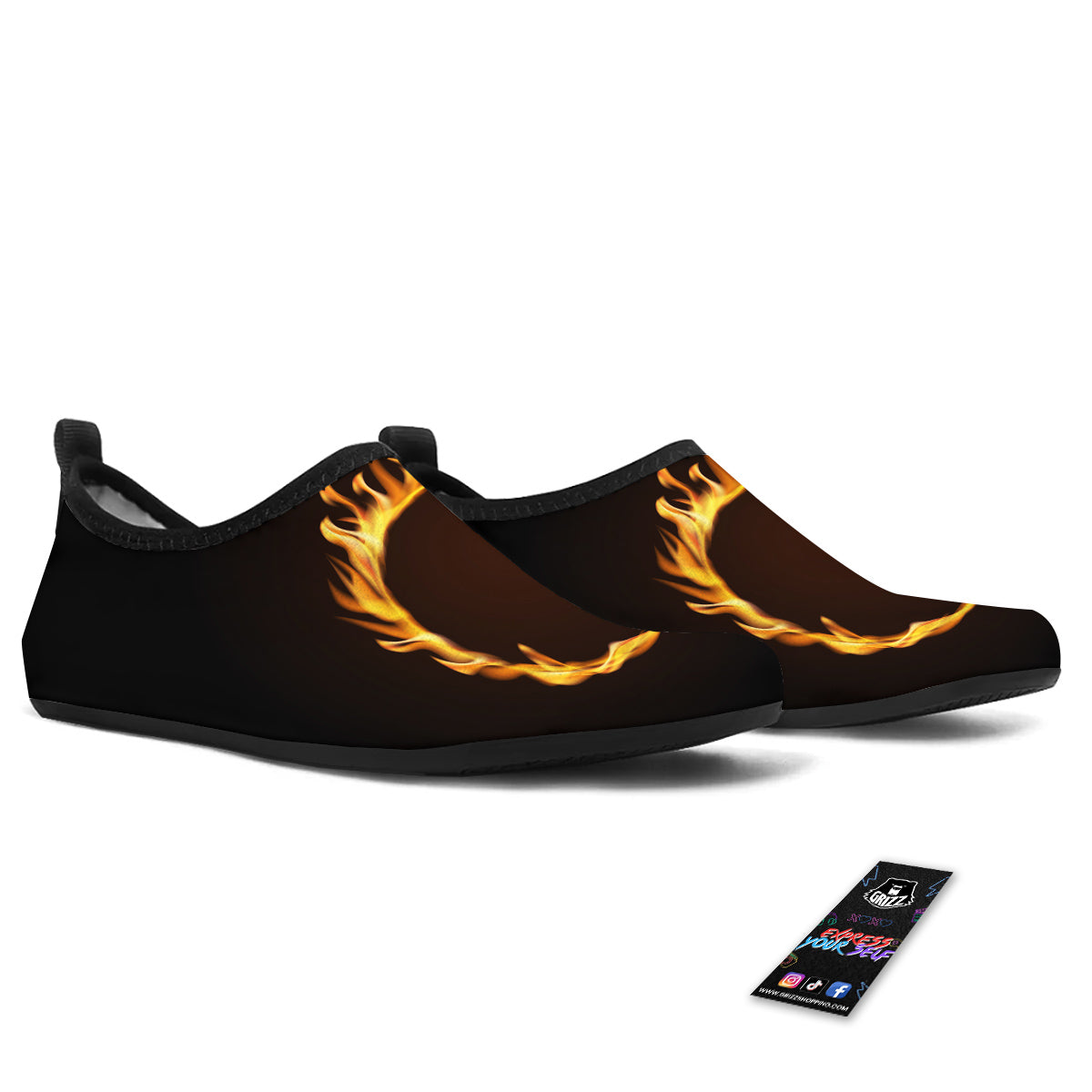 Hole Burning Print Water Shoes-grizzshop