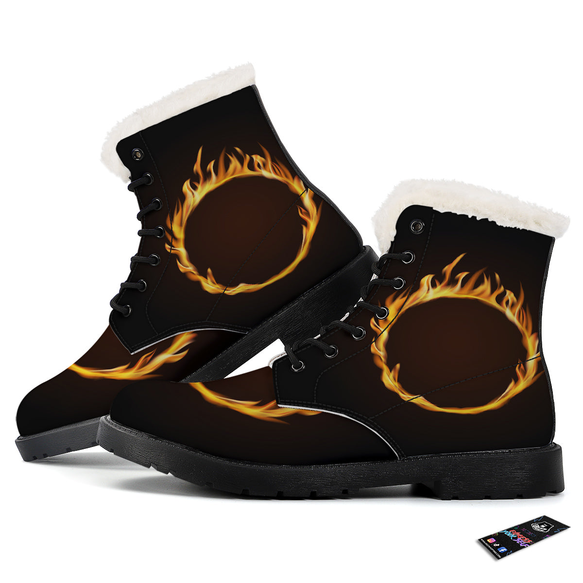 Hole Burning Print Winter Boots-grizzshop