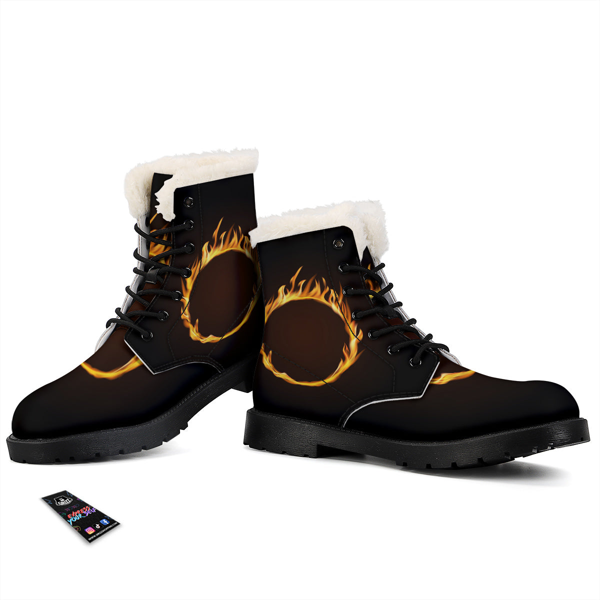 Hole Burning Print Winter Boots-grizzshop