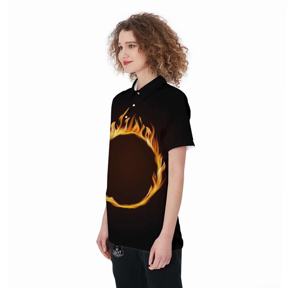 Hole Burning Print Women's Golf Shirts-grizzshop