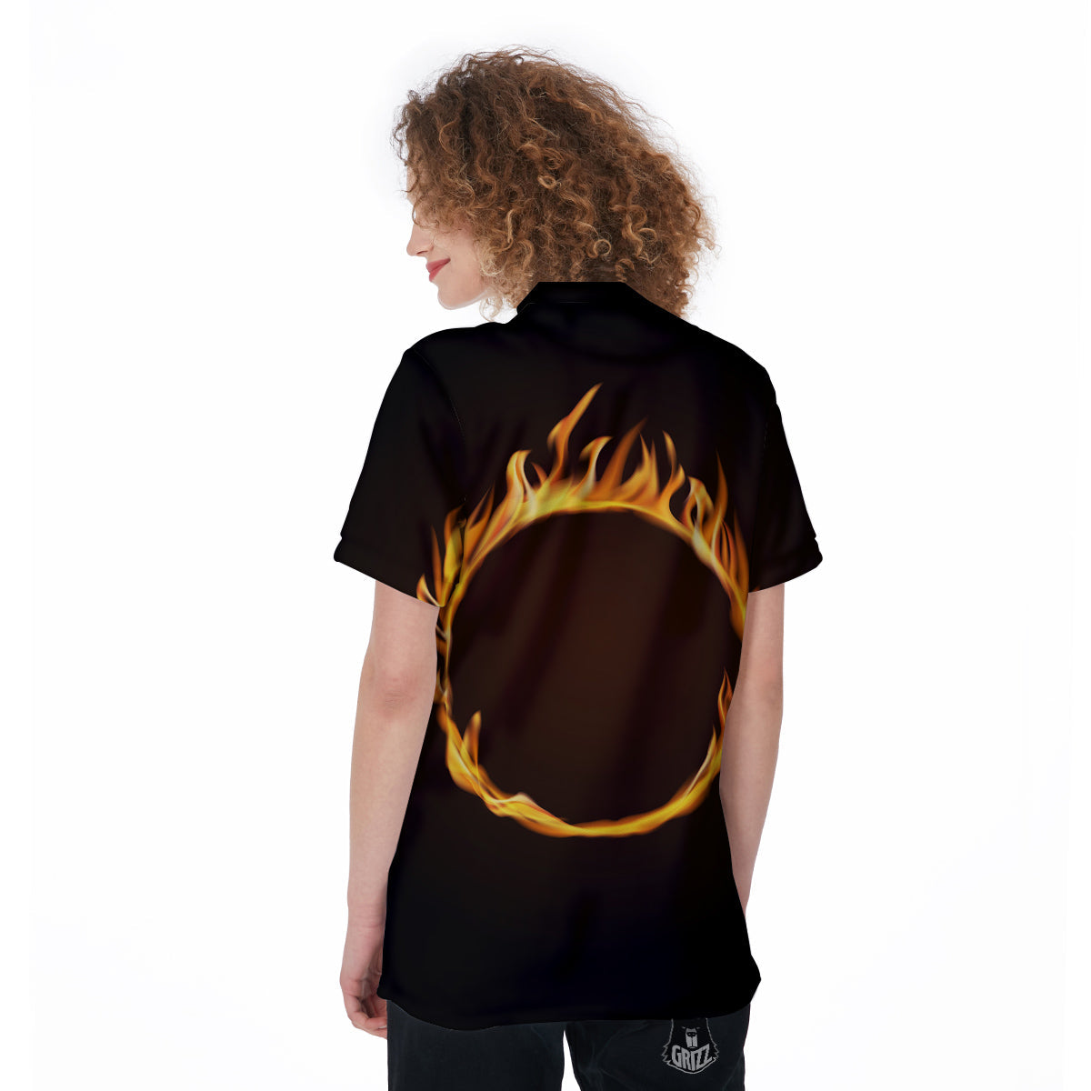 Hole Burning Print Women's Golf Shirts-grizzshop