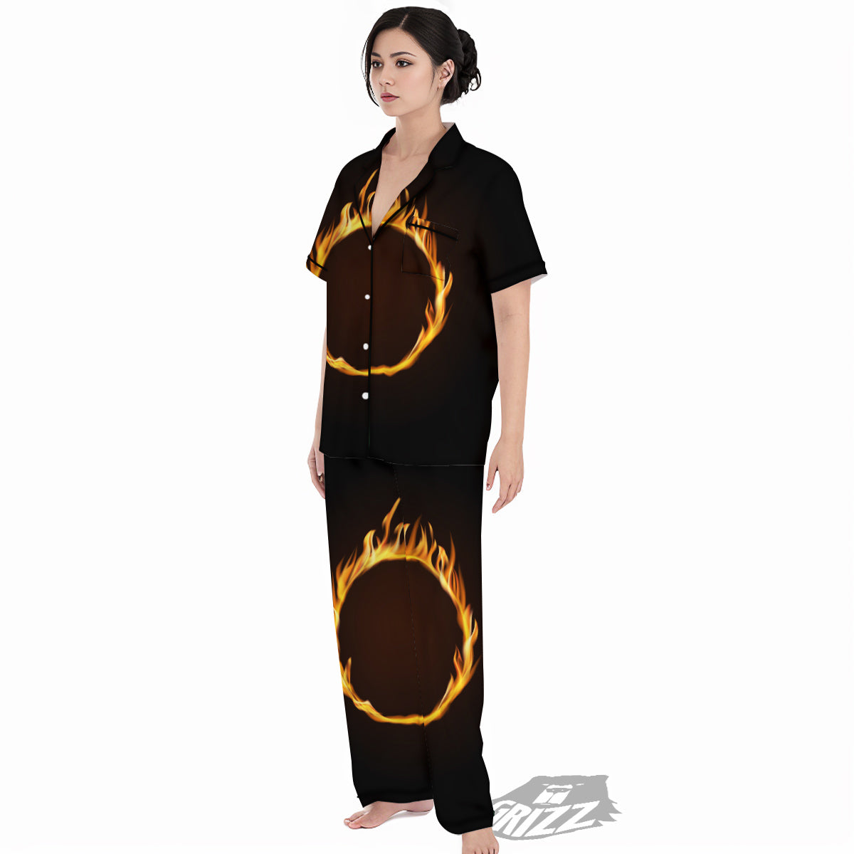 Hole Burning Print Women's Pajamas Set-grizzshop
