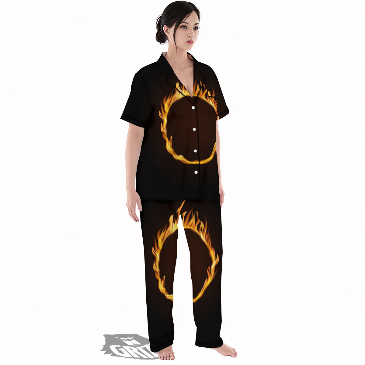 Hole Burning Print Women's Pajamas Set-grizzshop