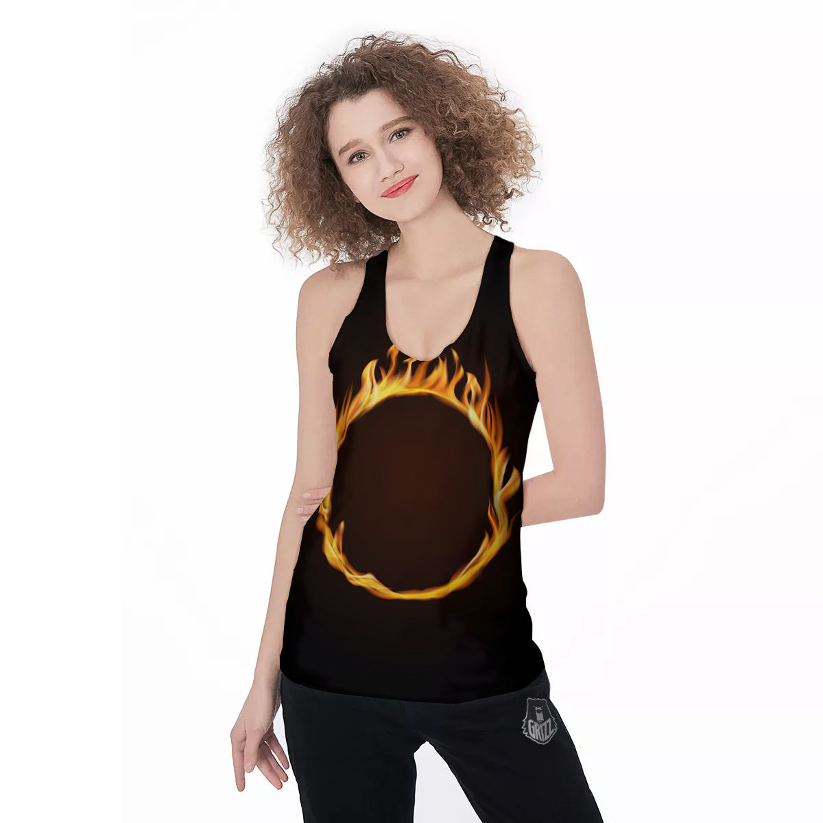 Hole Burning Print Women's Racerback Tank Top-grizzshop