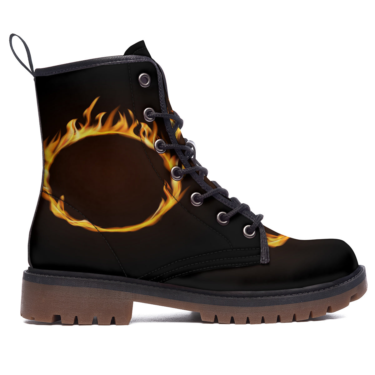 Hole Burning Print Work Boots-grizzshop