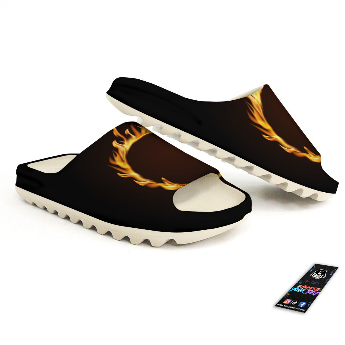 Hole Burning Print Sandals-grizzshop