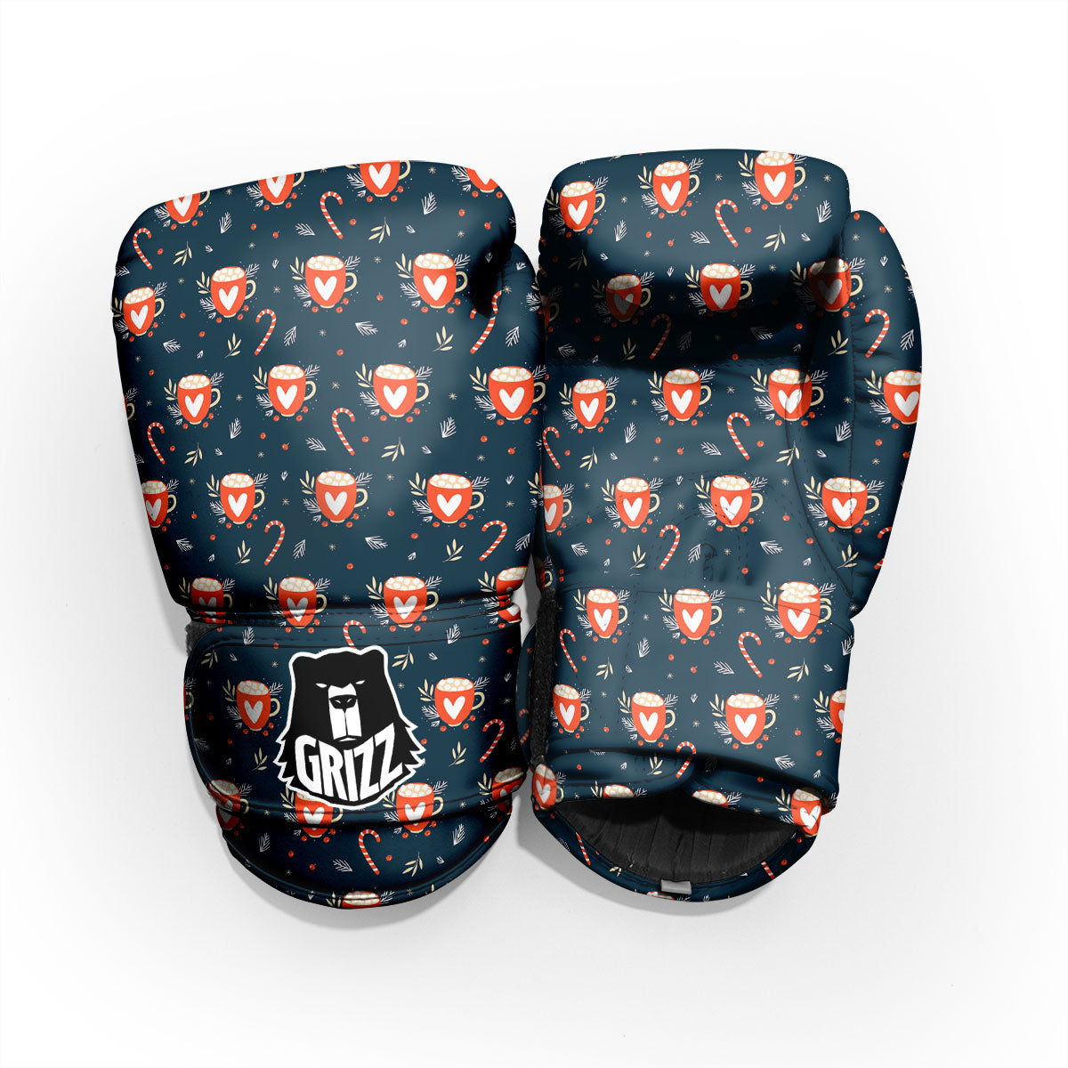 Holiday Christmas Cup Print Pattern Pro Boxing Glove