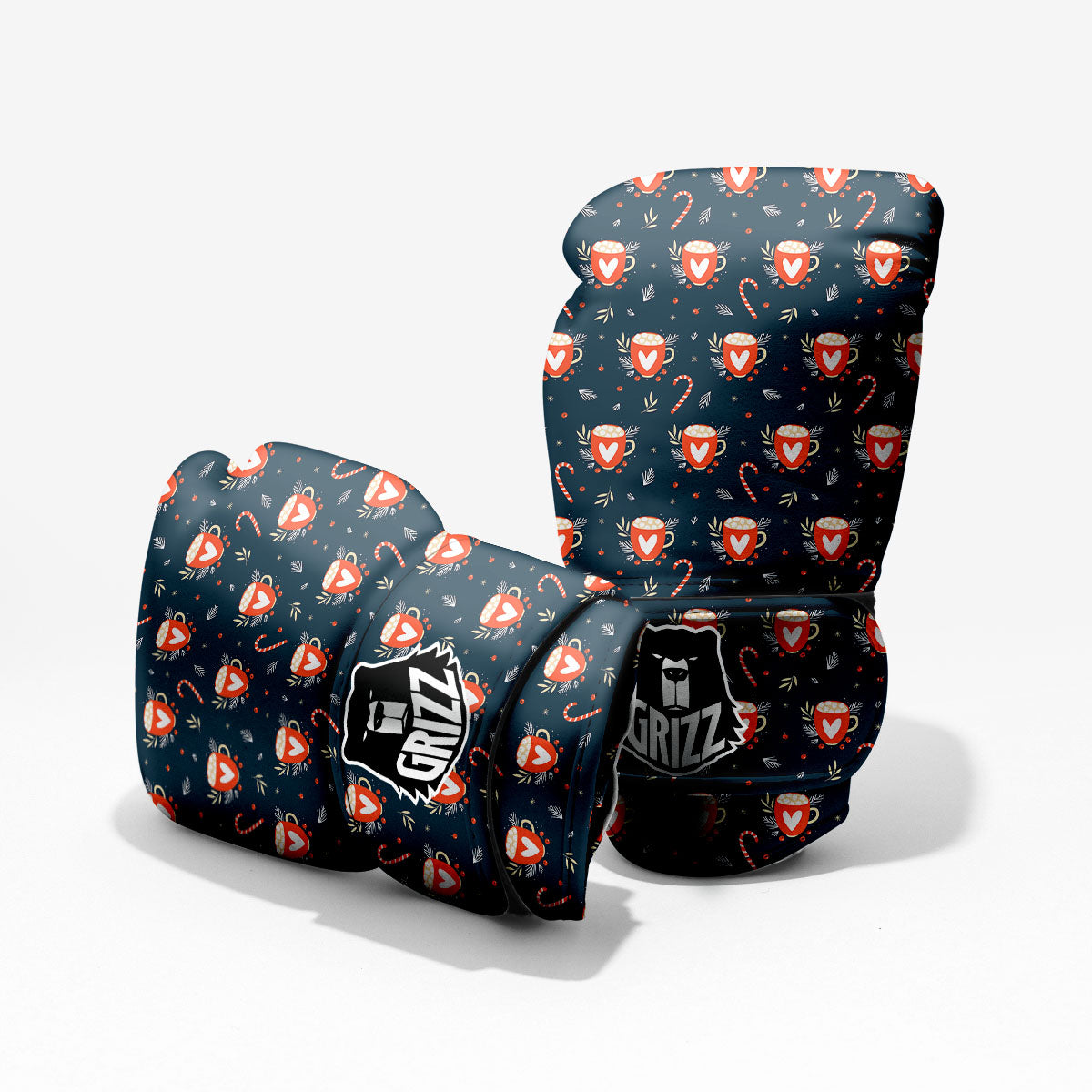 Holiday Christmas Cup Print Pattern Pro Boxing Glove