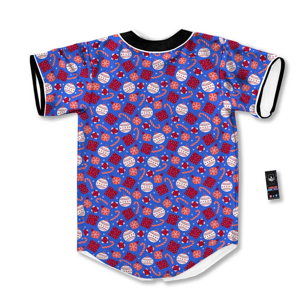 Holiday Elements Christmas Print Pattern Baseball Jersey-grizzshop