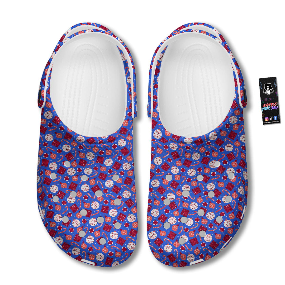Holiday Elements Christmas Print Pattern Clog-grizzshop