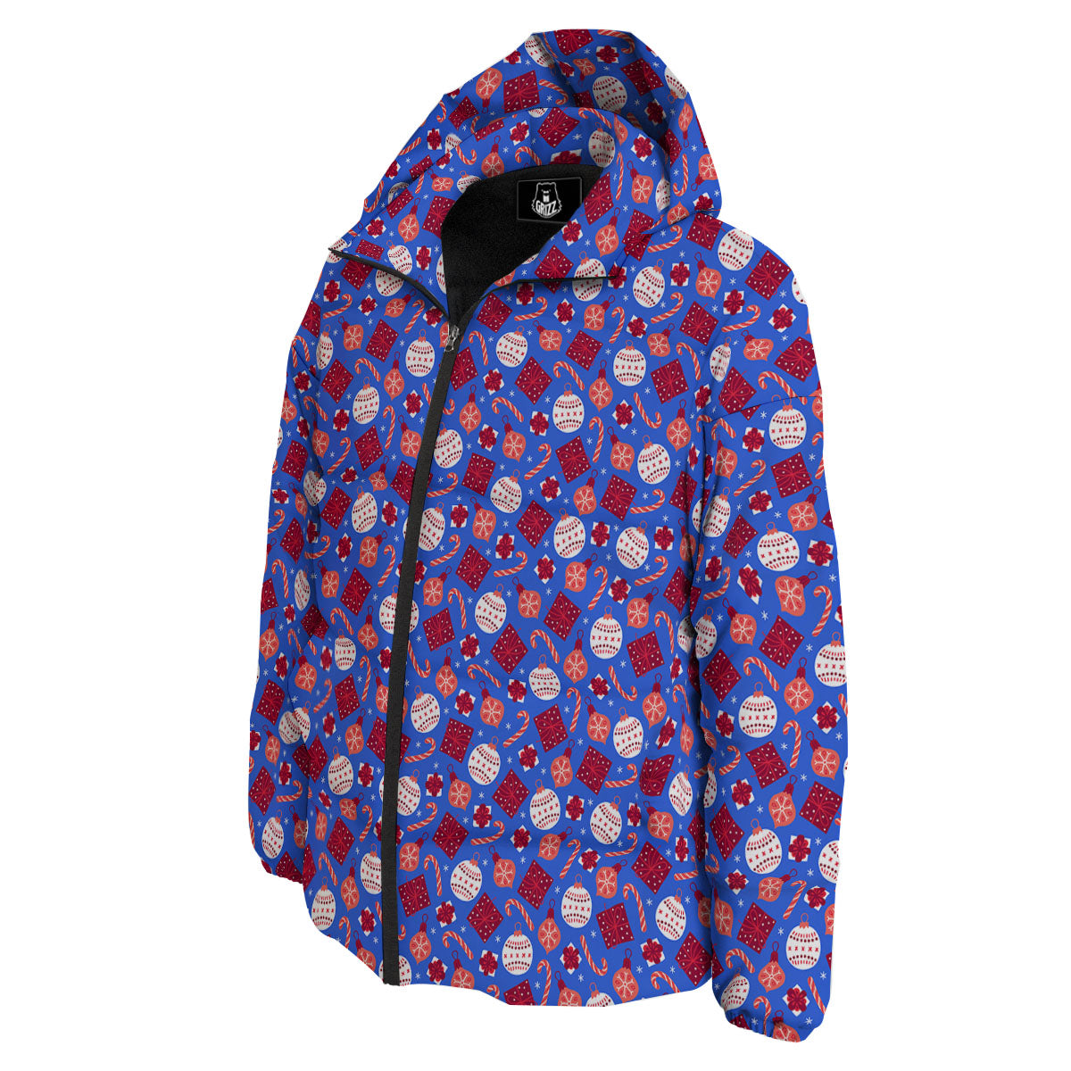 Holiday Elements Christmas Print Pattern Down Jacket-grizzshop