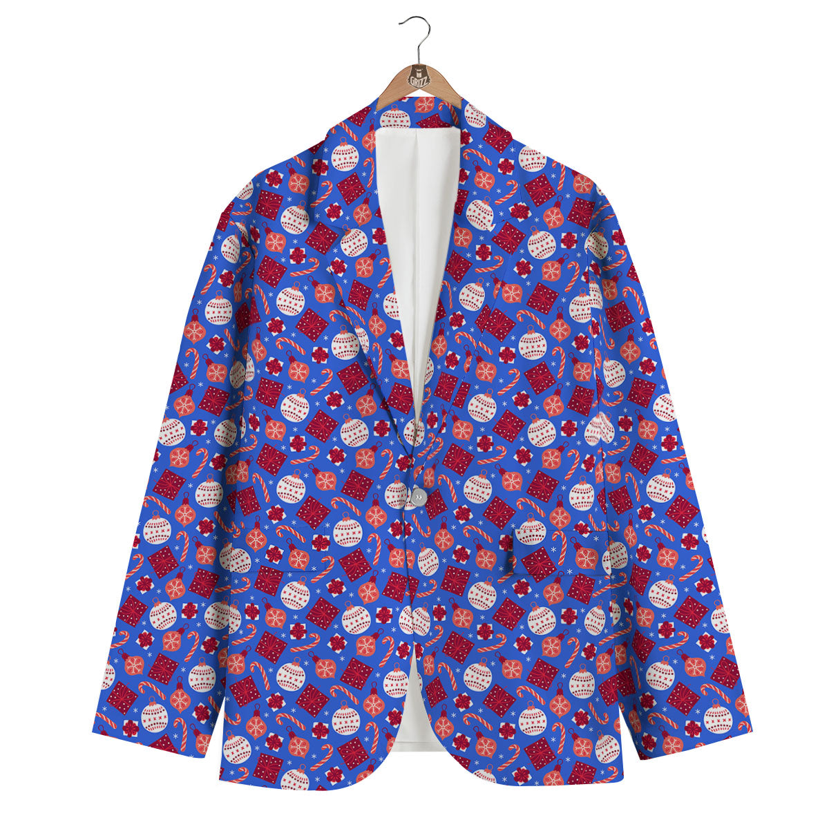 Holiday Elements Christmas Print Pattern Men's Blazer-grizzshop