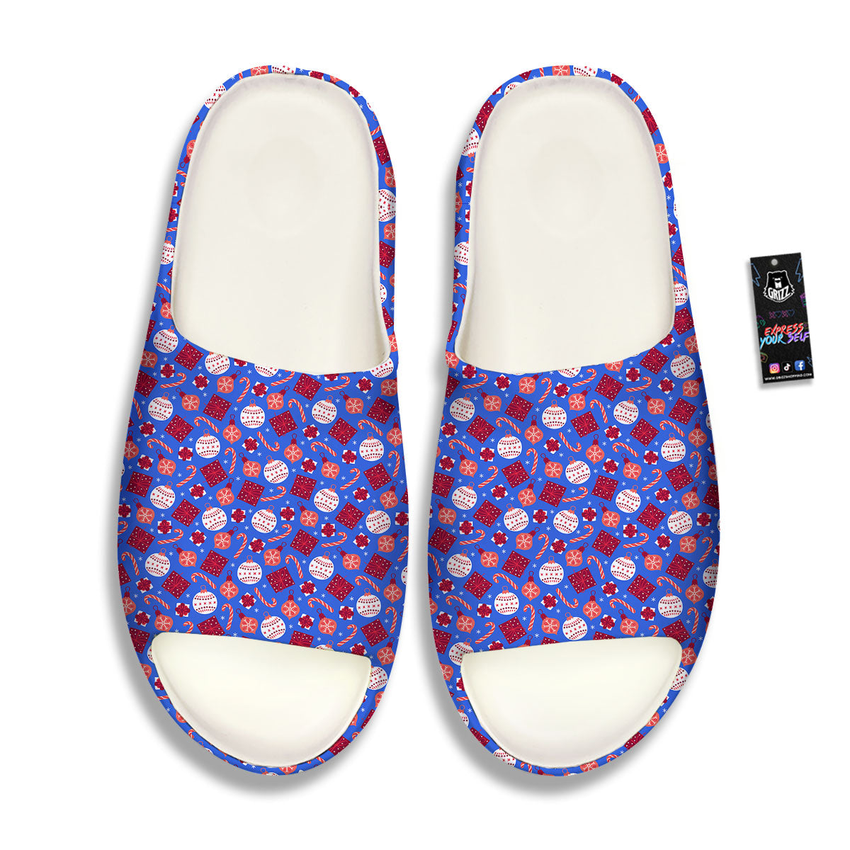 Holiday Elements Christmas Print Pattern Sandals-grizzshop