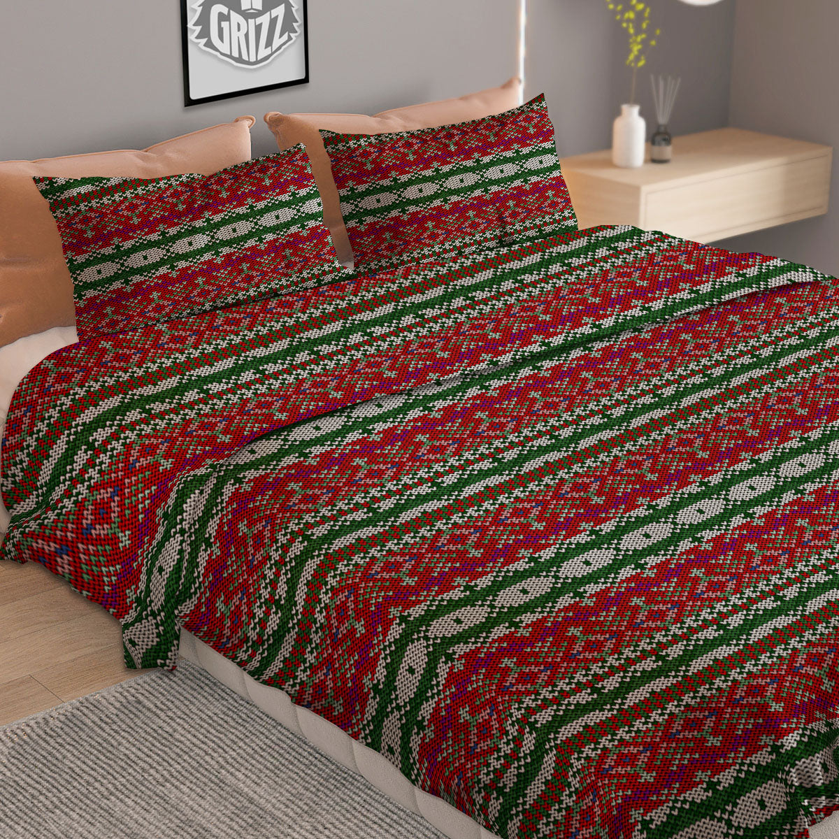 Golf Ball Green Print Pattern Duvet Cover Bedding Set