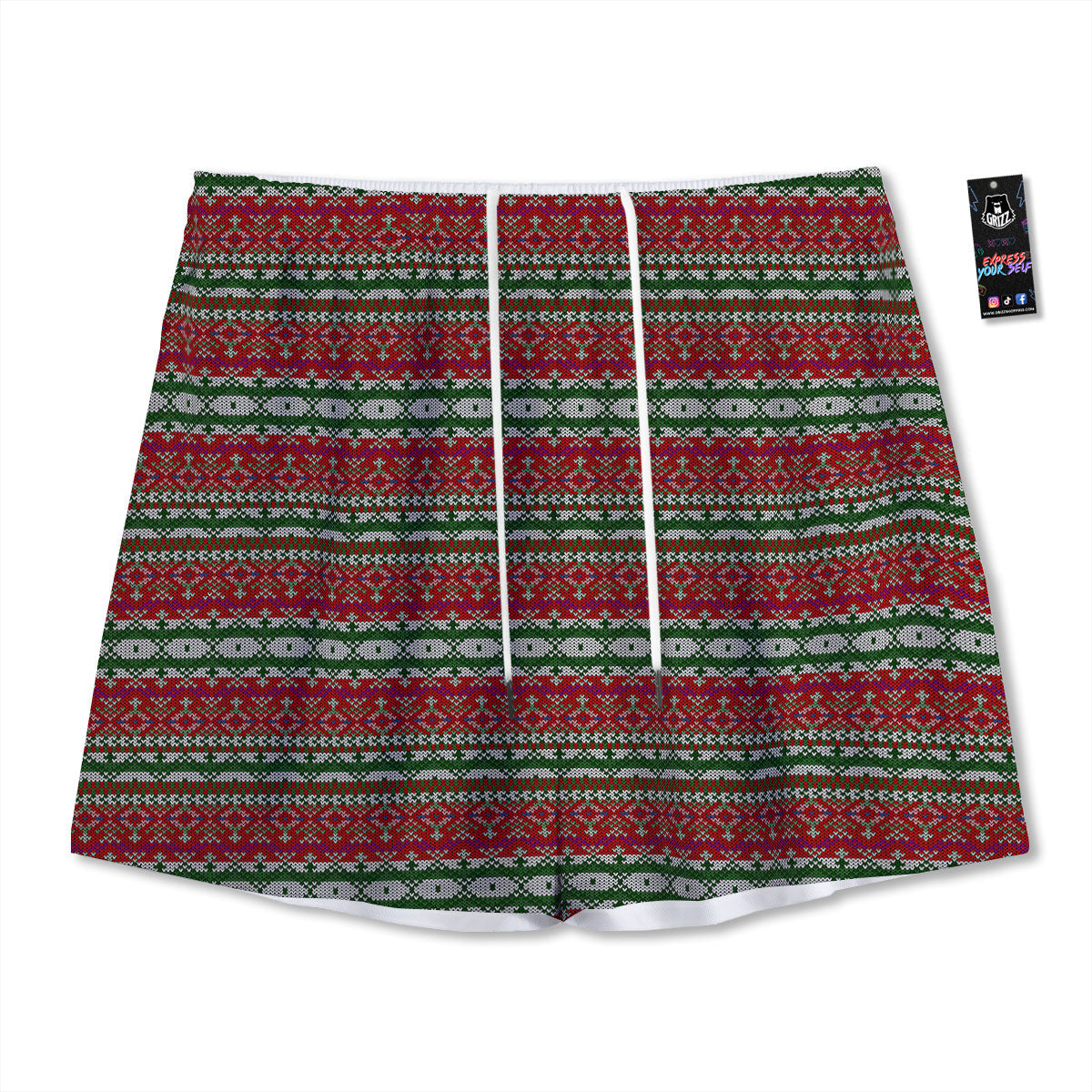 Golf Ball Green Print Pattern Mesh Shorts