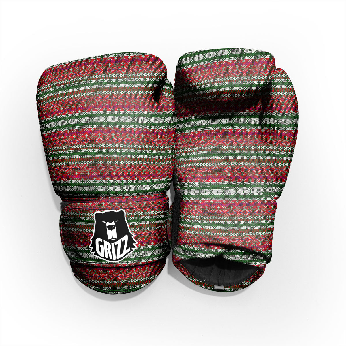 Holiday Knitted Christmas Print Pattern Pro Boxing Glove