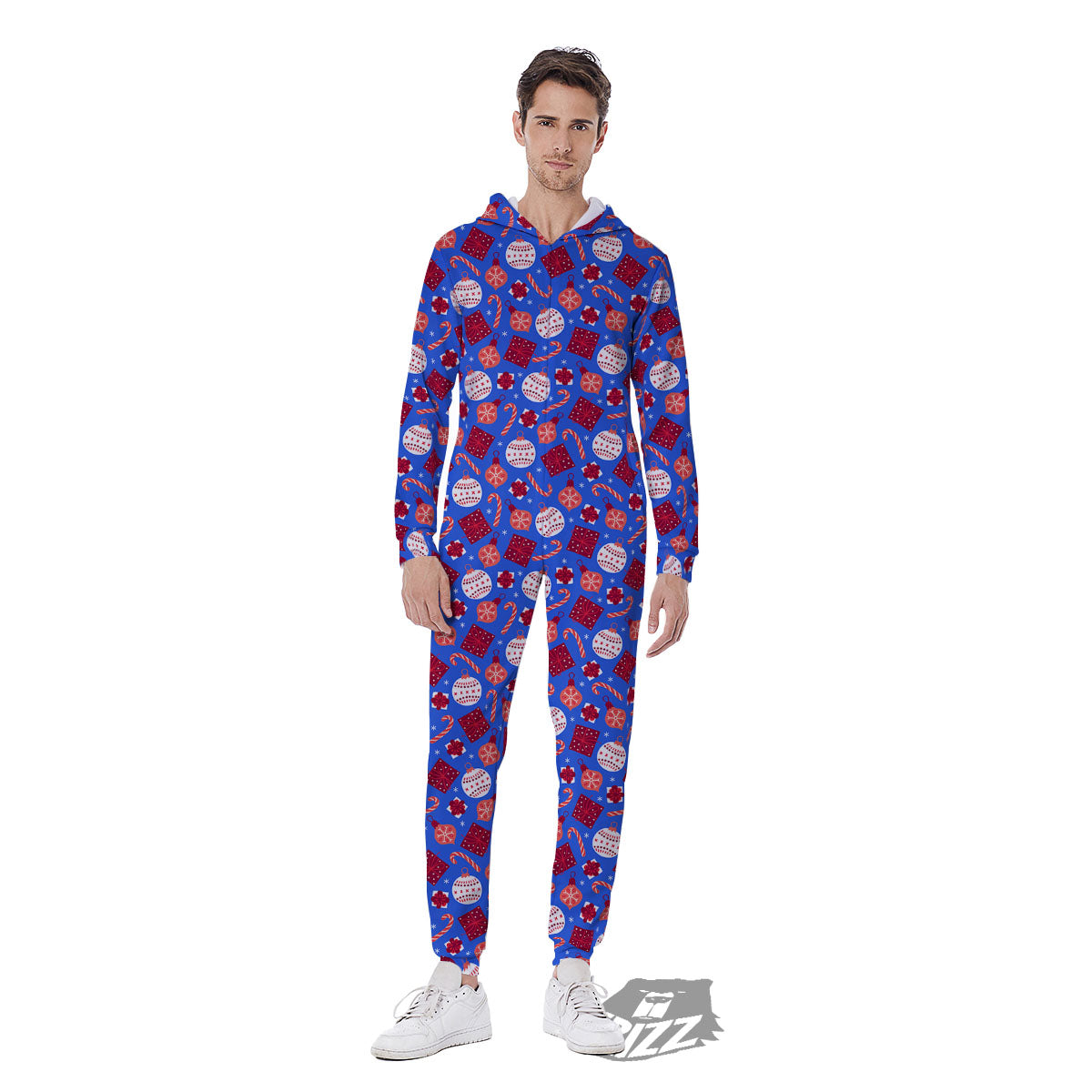 Holiday Elements Christmas Print Pattern Men's Jumpsuit-grizzshop