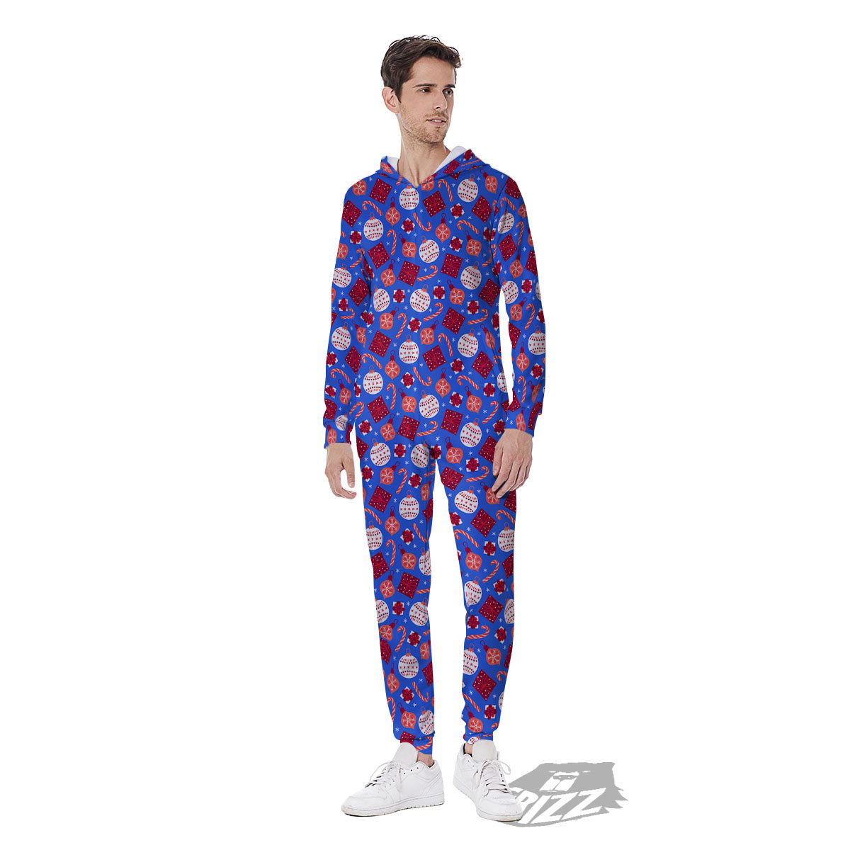 Holiday Elements Christmas Print Pattern Men's Jumpsuit-grizzshop