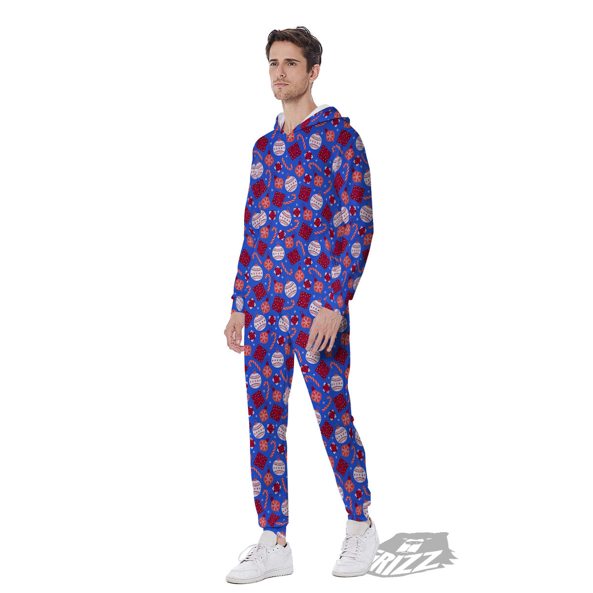 Holiday Elements Christmas Print Pattern Men's Jumpsuit-grizzshop