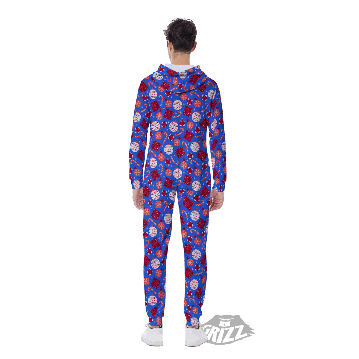 Holiday Elements Christmas Print Pattern Men's Jumpsuit-grizzshop